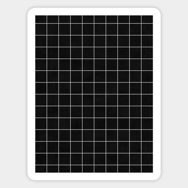 Small Grid Pattern - Black Magnet by ZoltanRatko